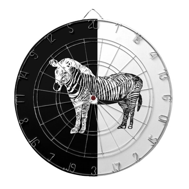 Tabla Dardos zebra negra e branca (Frente)