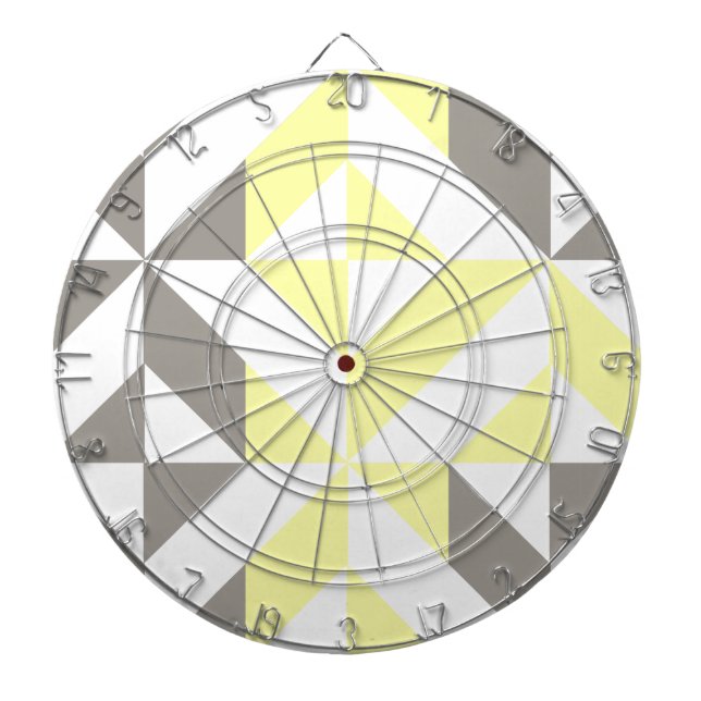 Tabla Dardos ZigZag Geométrico Amarelo e Silver (Frente)