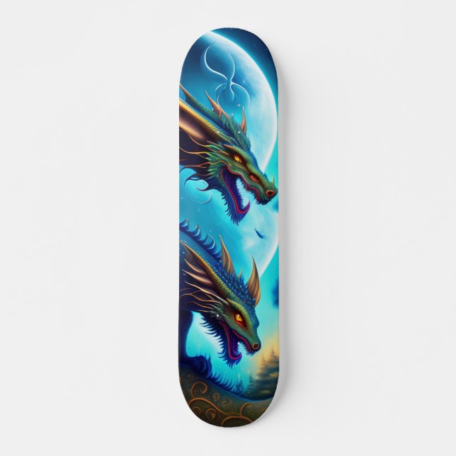 Tabla de Skate Dragones Siameses (Frente)