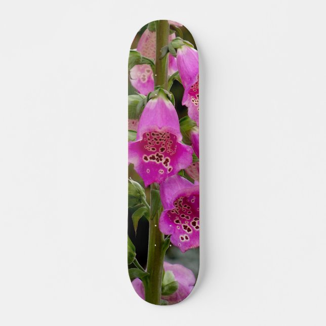 Tabla de Skate Flores de Tulipanes Rosados (Frente)