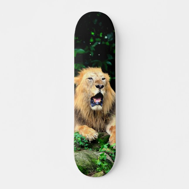 Tabla de Skate León Salvaje Bostezando (Frente)