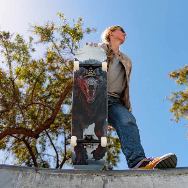 Tabla de Skate Lobo del Horror en Bosque Frío (Ao ar livre 1)