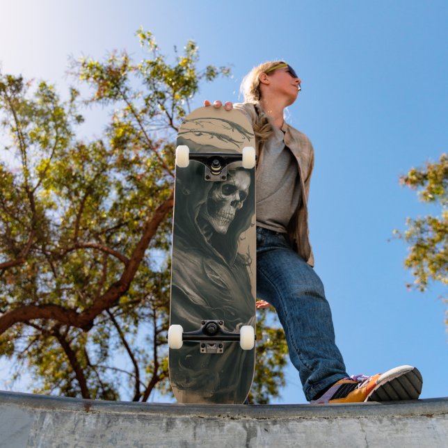 Tabla de Skate Perfil Encapuchado de Esqueleto (Ao ar livre 1)