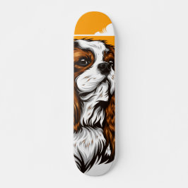 Tabla de Skate Perro de Pelaje Marrón y Blanco