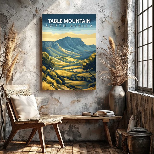 Table Mountain South Africa Canvas Print (Table Mountain South Africa Canvas Print by TinkPrints.)