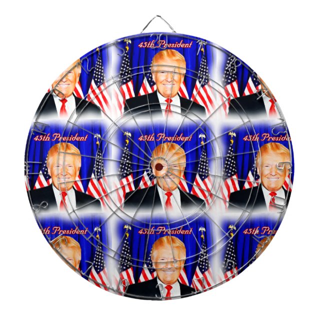 Tablero Dardos 45º Presidente Donald Trump _ (Frente)