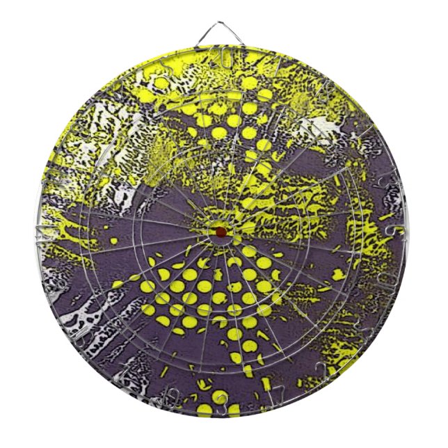Tablero Dardos Abstrato amarelo dos grafites (Frente)