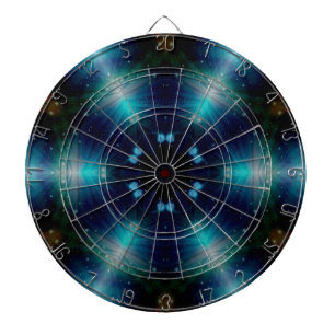 Tablero Dardos Abstrato de luz azul SciFi Galaxy 4