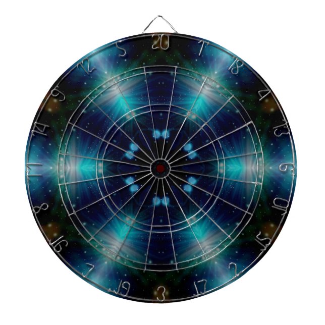 Tablero Dardos Abstrato de luz azul SciFi Galaxy 4 (Frente)
