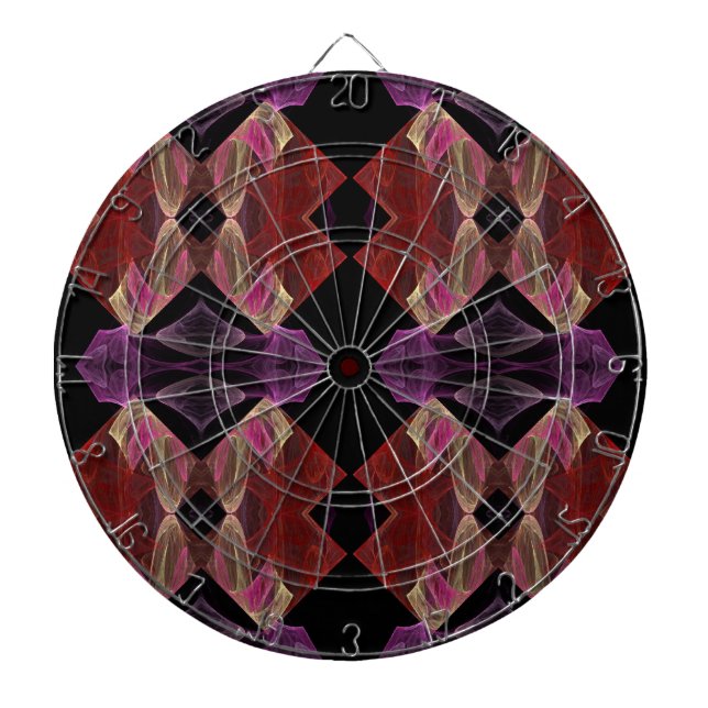 Tablero Dardos Abstrato Maroon Purple Dart Board (Frente)