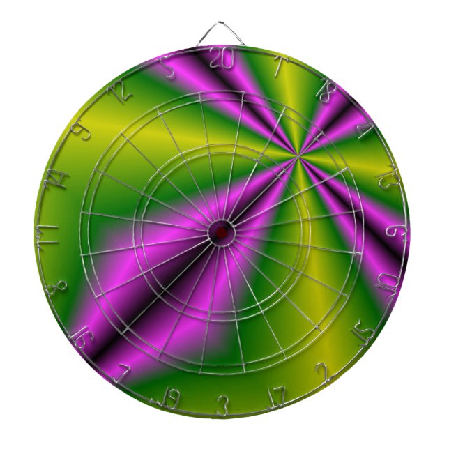 Tablero Dardos abstrato verde roxo Arco-Íris (Frente)