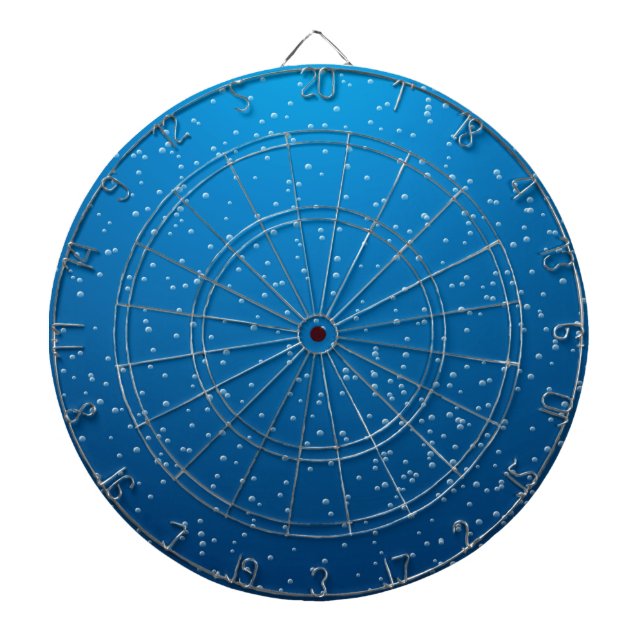 Tablero Dardos Água Azul Profunda e Bolhas de Mini (Frente)
