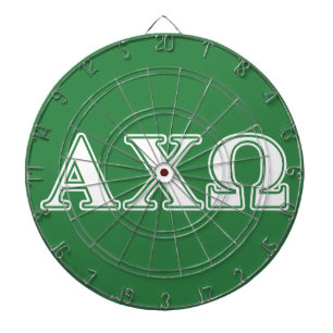 Tablero Dardos Alphi Chi Omega White e Green Letters