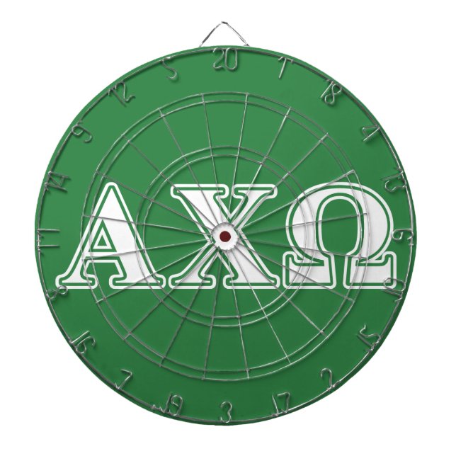Tablero Dardos Alphi Chi Omega White e Green Letters (Frente)