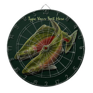 Tablero Dardos Alvo de Dardos Personalizado Gone Fishing Salmão A