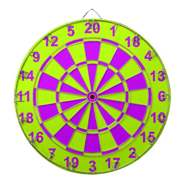 Tablero Dardos Amarelo brilhante e roxo (Frente)