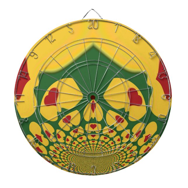 Tablero Dardos Amor em Cores Rasta: Reggae Hearts (Frente)