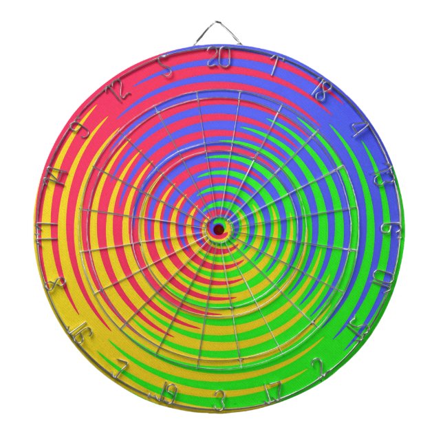 Tablero Dardos Arco-Íris Espiral (Frente)