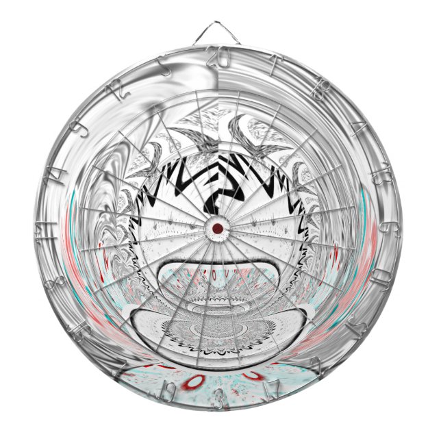 Tablero Dardos Arte Padrão da Flora Abstrato da Cinza Urbana Mode (Frente)