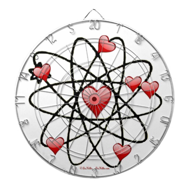 Tablero Dardos Atomic Valentine Corações Vermelhos (Frente)