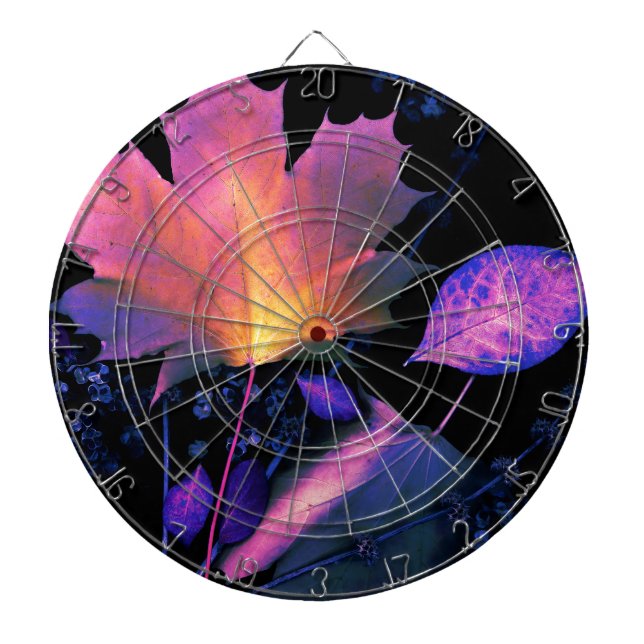 Tablero Dardos Autumn Leaves em Neon (Frente)