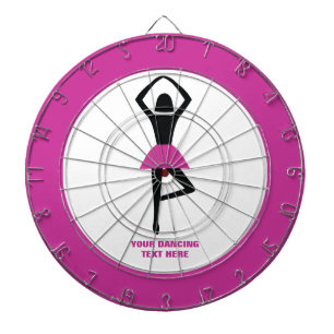 Tablero Dardos bailarina preta, rosa quente, costume