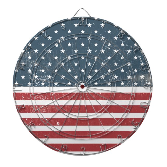 Tablero Dardos bandeira americana angustiada (Frente)