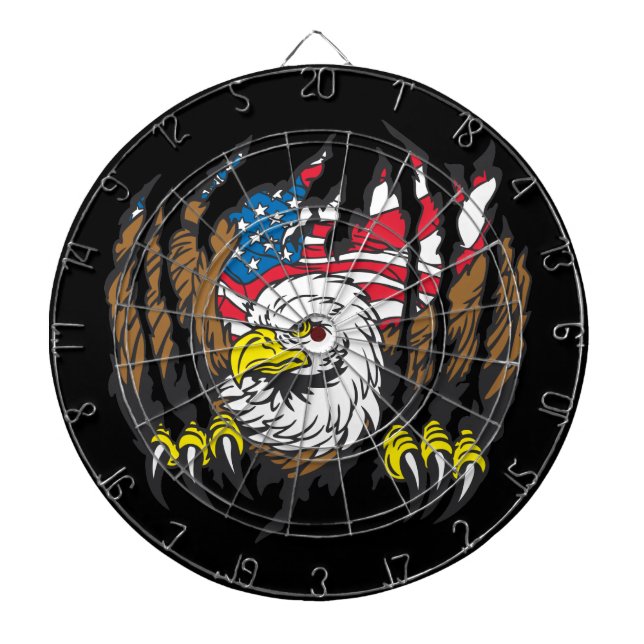 Tablero Dardos Bandeira Americana Bald Eagle (Frente)
