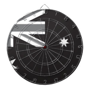 Tablero Dardos Bandeira australiana preto e branco