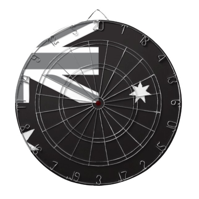 Tablero Dardos Bandeira australiana preto e branco (Frente)