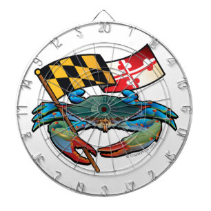 Tablero Dardos Bandeira de Maryland do caranguejo azul