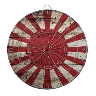 Tablero Dardos Bandeira de Sun de ascensão de Japão na grão de