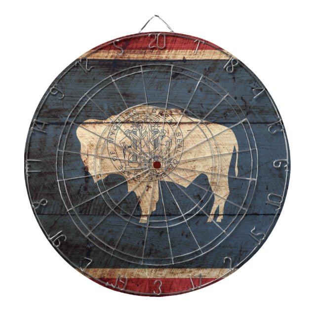 Tablero Dardos Bandeira do Estado do Wyoming no Velho Grão de Mad (Frente)