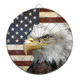 Tablero Dardos Bandeira dos E.U. EUA do vintage com americano