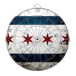 Tablero Dardos Bandeira preta de Chicago do Grunge