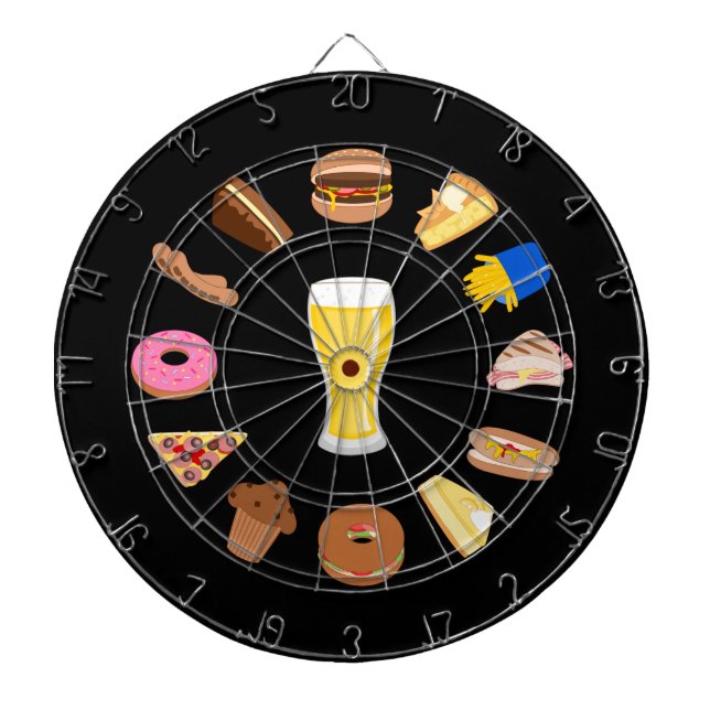 Tablero Dardos Beer and Snacks - Gráficos temáticos da Comida Man (Frente)