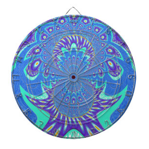 Tablero Dardos Belo design de vetor de caleidoscópio azul ciano