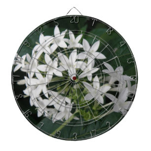 Tablero Dardos Belo Quadro de Dart das Flores Tropicais Brancas