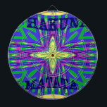Tablero Dardos Belo Trabalho de arte de Hakuna Matata Kanga Tropi<br><div class="desc">Prepare-se para embarcar em uma aventura tropical vibrante com o "Trabalho de arte Belo Hakuna Matata Kanga" de Achempong Zazzle! Esta design cativante é uma mistura harmoniosa de matizes inspirados na África, matizes audaciosos e a icônica filosofia de "Hakuna Matata", criando uma peça de arte verdadeiramente única e inspiradora. Imaginem...</div>