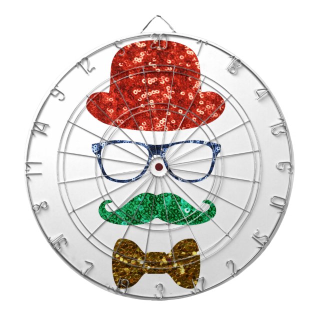 Tablero Dardos bigode de hipster de natal (Frente)