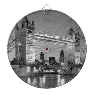 Tablero Dardos Black White Tower Bridge
