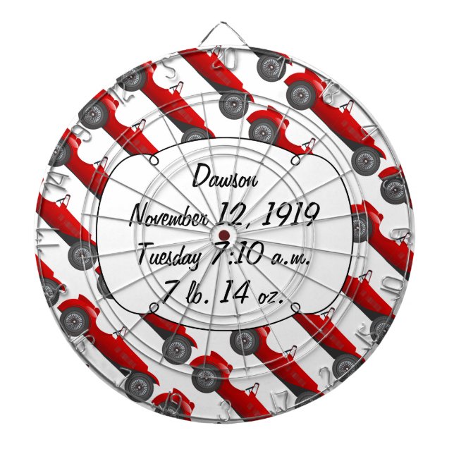 Tablero Dardos Boys Room Classic Car Oferece Doces Vermelhos (Frente)