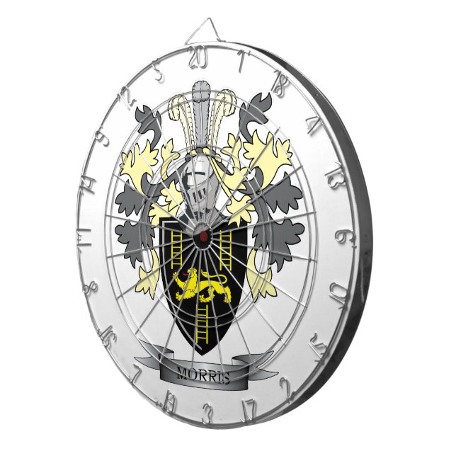 Tablero Dardos Brasão da crista da família de Morris (Frente Direita)