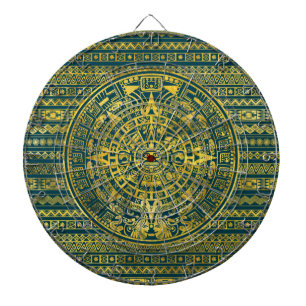 Tablero Dardos Calendário maia do Inca asteca Dourado