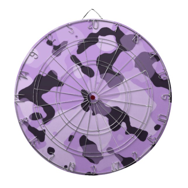Tablero Dardos Camo roxo lavanda; Camuflagem (Frente)