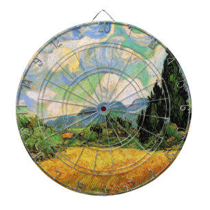 Tablero Dardos Campo de trigo com ciprestes de Van Gogh em Haute 