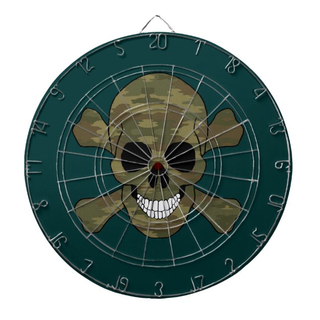 Tablero Dardos Camuflagem Crânio E Crossbones Dart Board (Frente)