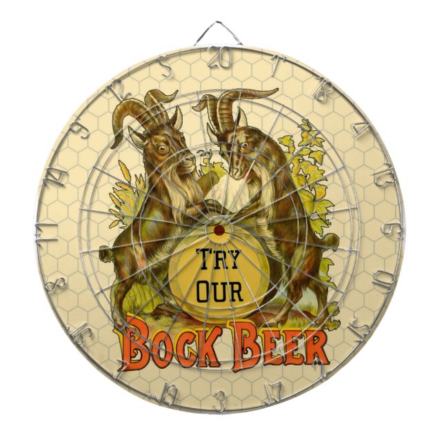 Tablero Dardos Cartaz de Cerveja Bock Vintage: Antigo Salão de Bo (Frente)