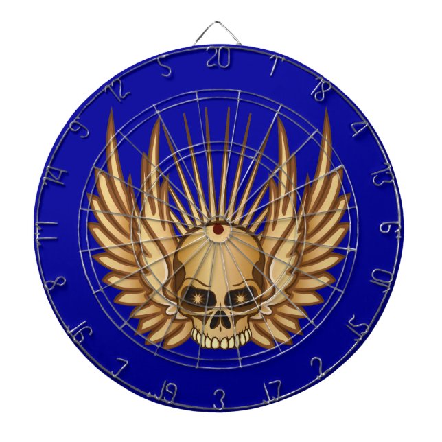 Tablero Dardos Caveira com asa ouro (Frente)