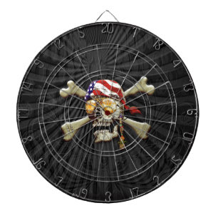 Tablero Dardos Caveira Pirata e Ossos Cruzados